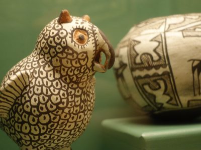 Bird figure made of clay